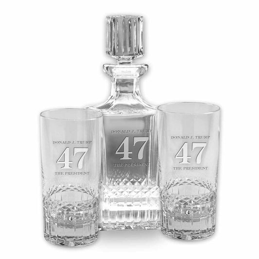 The President - Crystal Decanter and Rocks Set